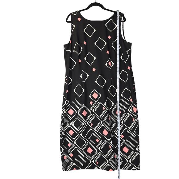 Maya Brooke Womens Size 18W Geometric Diamonds Sheath Dress Business Career Chic - Picture 5 of 10